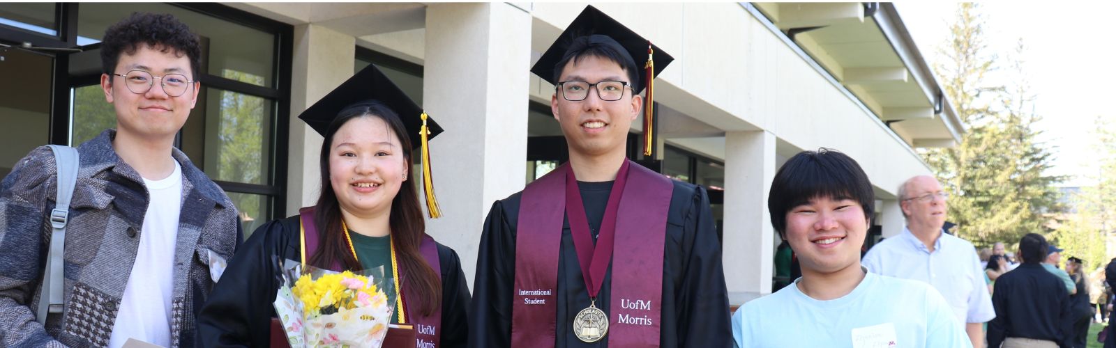 International students in a graduation ceremony. 