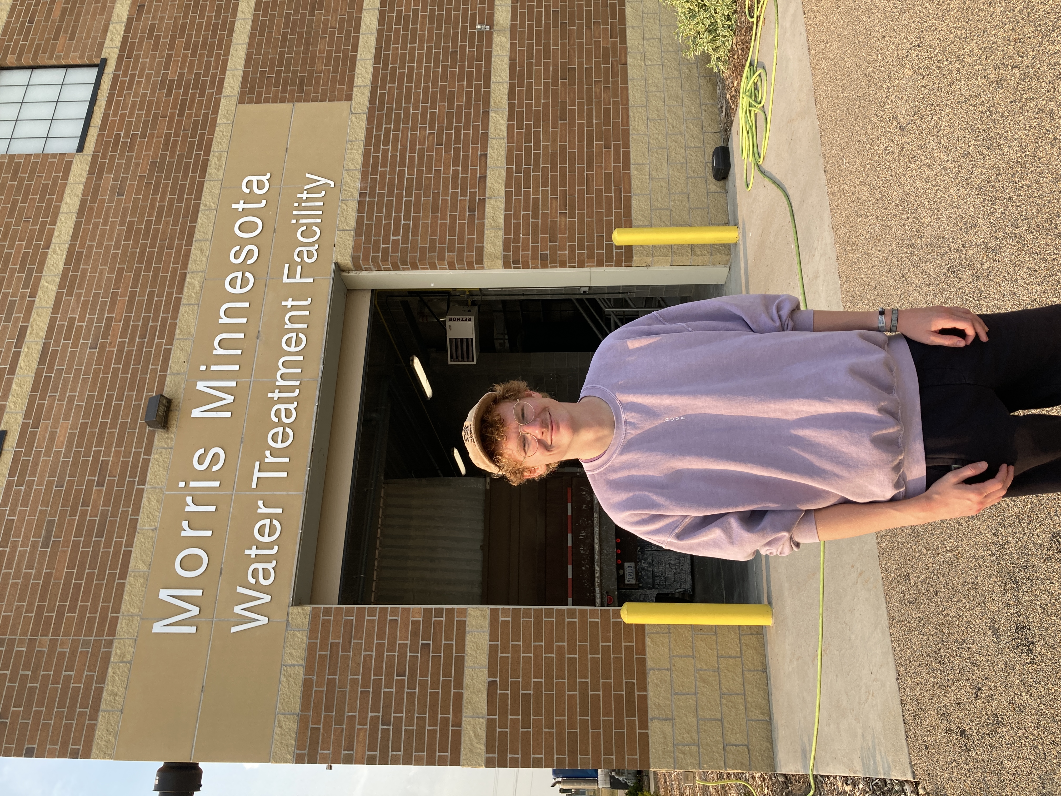 Michael Abbing in front of the Morris Minnesota Water Treatment Facility 