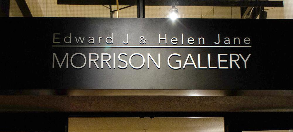 A sign reading Edward J and Helen Jane Morrison Gallery
