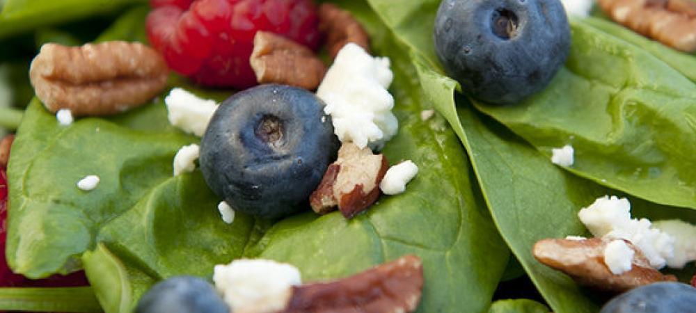summer salad with spinach blueberries raspberries pecans and goat cheese.jpg