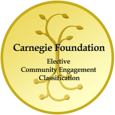 yellow circle that says "carnegie foundation - elective community engagement classification"