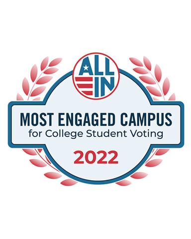 All In Most Engaged Campus for College Student Voting 2022 logo